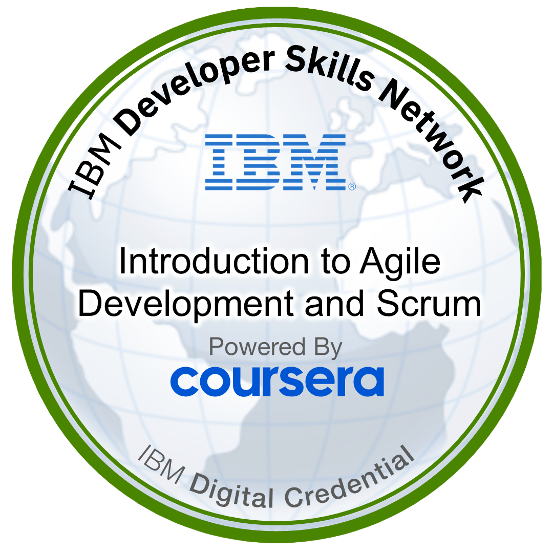 Digital badge of Agile Scrum by Credly